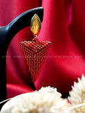 گوشواره ی یلدایی دوخته شده با منجوقهای دلیکا میوکی ژاپن