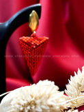 گوشواره ی یلدایی دوخته شده با منجوقهای دلیکا میوکی ژاپن